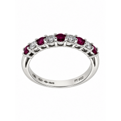Pre Owned Platinum Ruby and Diamond Eternity Ring ZC128